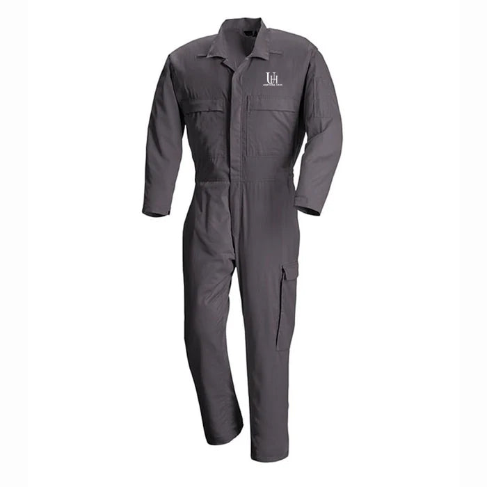 Heavy-Duty Industrial Coverall Uniform with Pockets for Work and Safety