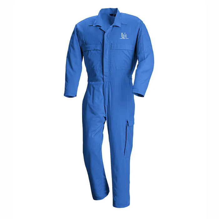 Heavy-Duty Industrial Coverall Uniform with Pockets for Work and Safety