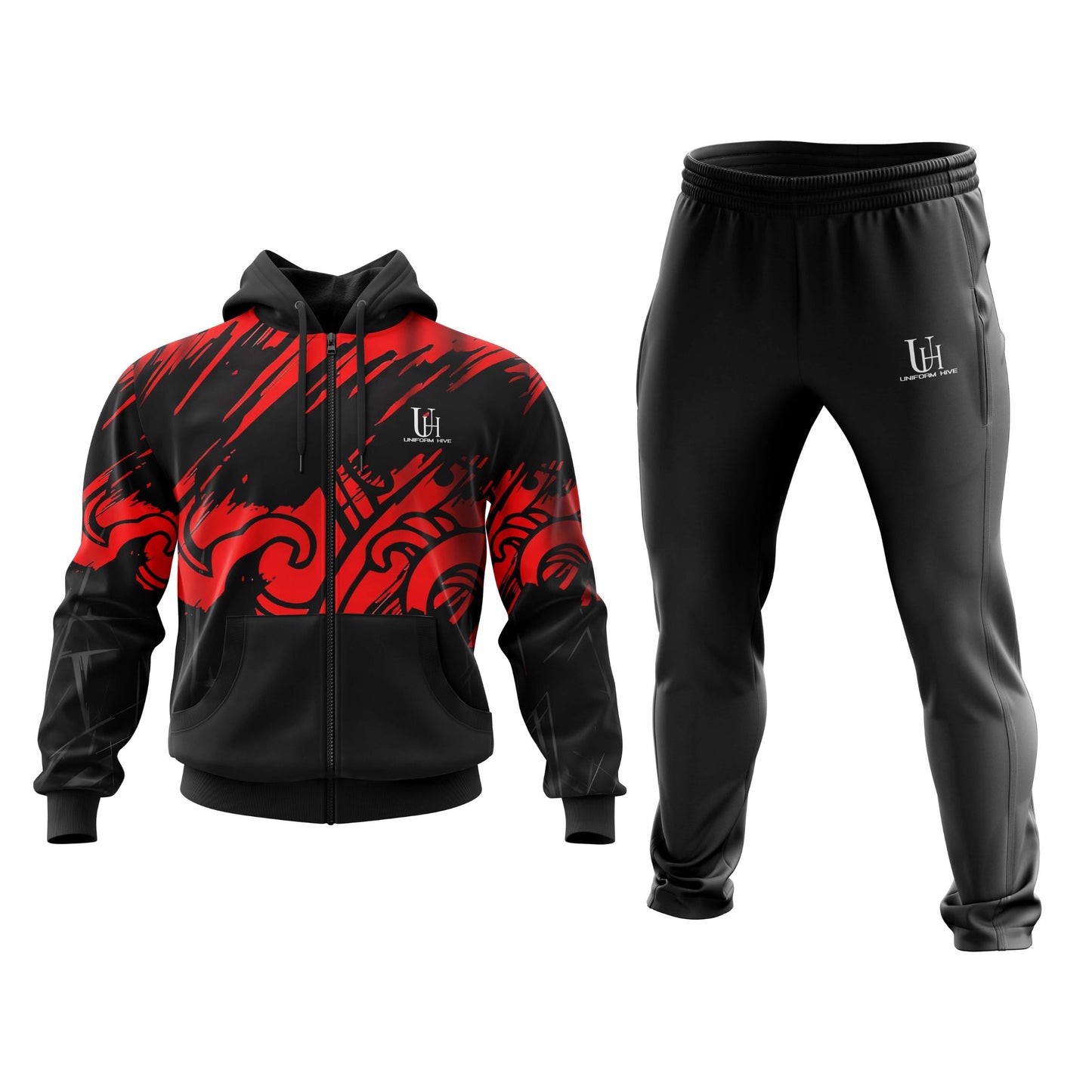 Men’s Tracksuit – Two-Piece Athletic Set with Zip Jacket & Joggers, Moisture-Wicking Fabric for Training, Gym & Travel | Uniform Hive™