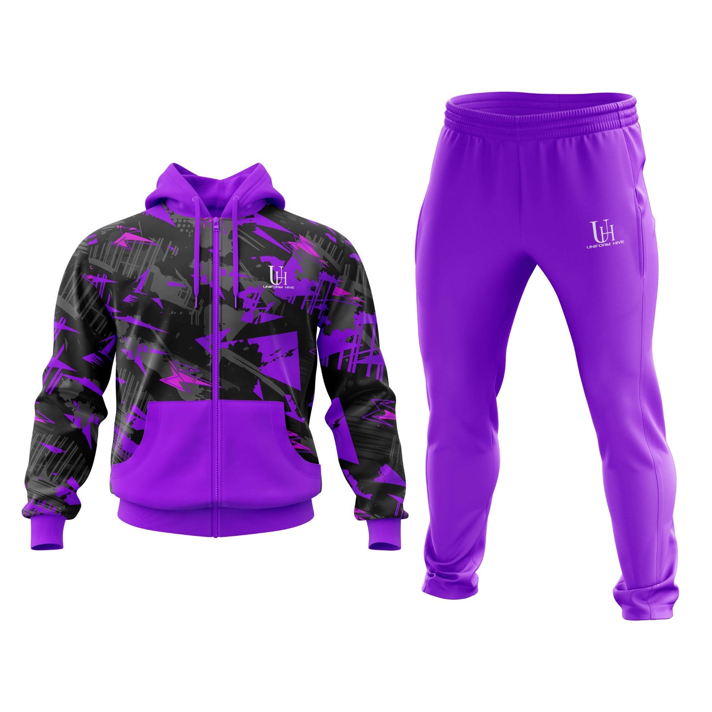 Men’s Tracksuit – Full Zip Jacket & Jogger Set, Athletic Fit, Quick-Dry Training Suit for Gym, Sports & Daily Streetwear | Uniform Hive™