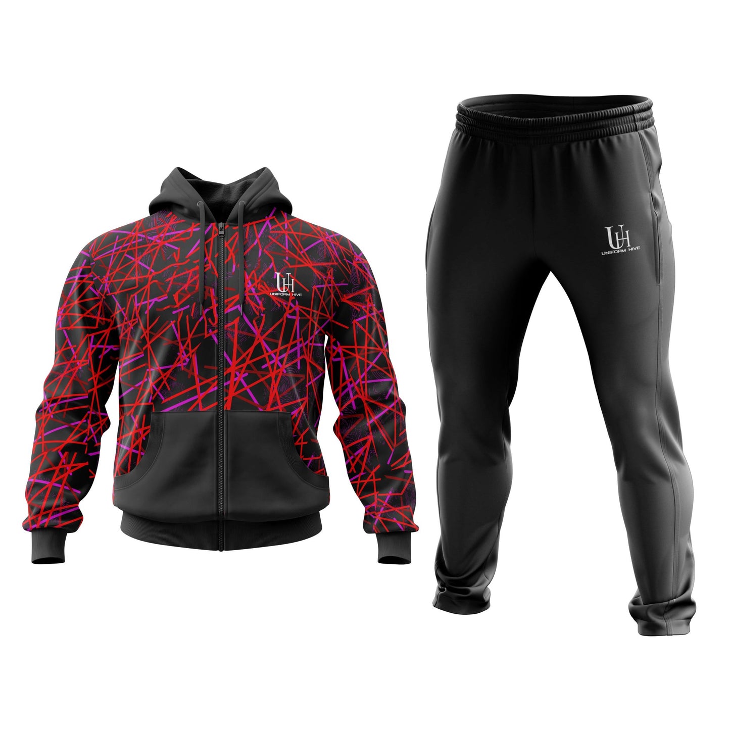 Men’s Tracksuit – Two-Piece Full Zip Activewear Set with Jogger Pants, Stretch Fabric for Gym, Sports Training & Everyday Wear | Uniform Hive™